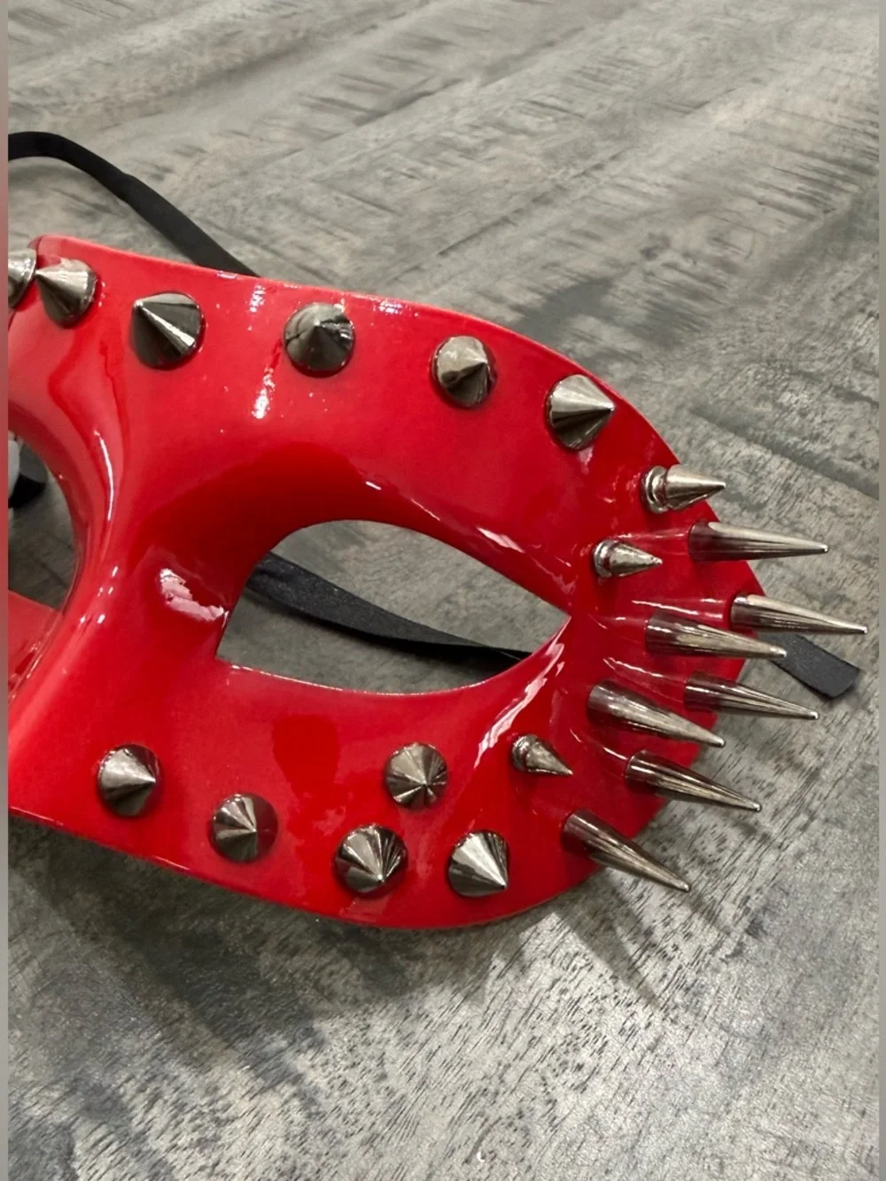 Red Spiked Face Mask - Men Accessories